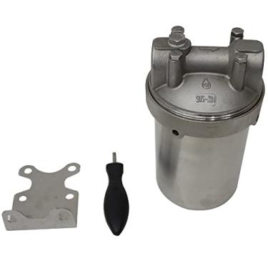 Imagem de INTBUYING Carcaça De Filtro Água Para Serviço Pesado, Purificação Toda A Casa Em Aço Inoxidável 304 - Entrada E Saída 5" 3/4" Npt Com Pino Chave Suporte