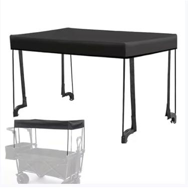 Imagem de Capa universal para toldo removível à prova d'água para carrinhos utilitários dobráveis de 86 a 94 cm, para-sol de vagão de praia com configuração rápida (vagão não incluído) - Preto