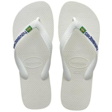 Imagem de Chinelo havaianas brasil logo branco,  39, Branco