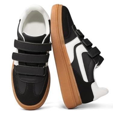 Imagem de VOMIRA Tênis de plataforma feminino, palmilha de espuma viscoelástica, leve, antiderrapante, tênis de corrida casual sem cadarço, Preto, 37