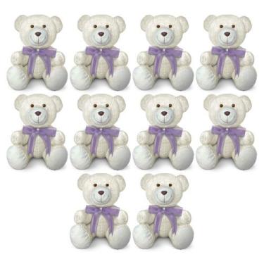 Imagem de Kit 10 Ursinhos De Pelúcia Articulado Para Decoração Presente 20cm - A