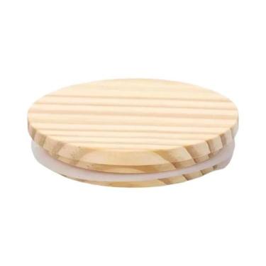 Imagem de Tampa De Madeira De Pinho Feita À Mão Com Vedação De Silicone Para Pot