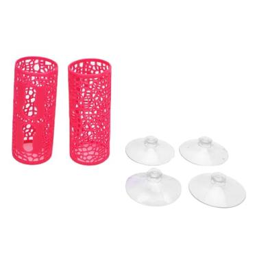 Imagem de Pssopp Túneis Betta, 2pcs Peixes Ocos Esconder Com Rede de Limpeza Fácil para Decoração de Aquário (Róseo)