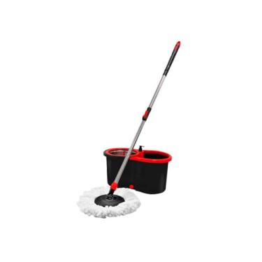 Imagem de Mop Giratório Premium com Balde 13L – Base 360°, Centrífuga Inox, Cabo Ajustável até 125cm, Dispenser de Saneante + Tampa Escoamento – Limpeza Prática e Sem Esforço