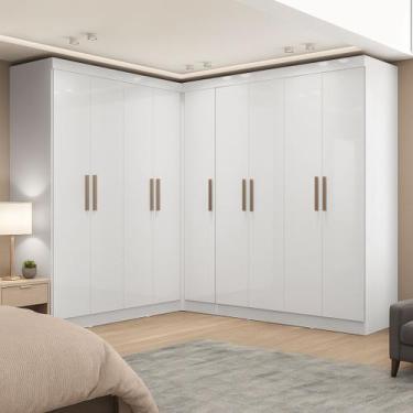 Imagem de Guarda-roupa Modulado de Canto 9 Portas e 4 Gavetas Paris - Maxel