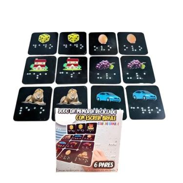 Imagem de Jogo da memória Reciclado 6 pares com escrita em Braile