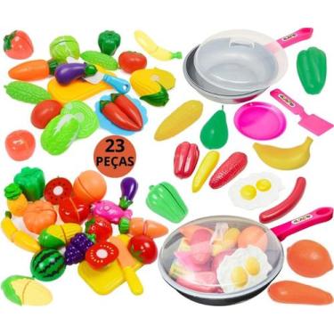 Imagem de Brinquedo Kit Cozinha Frigideira Com Tampa E Comidinhas + Frutas E Leg