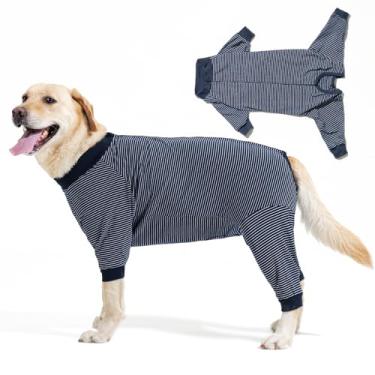 Imagem de LIANZIMAU Traje de recuperação de cirurgia para cães alternativo ao cone com mangas de perna confortável para esterilização neutro, roupa protetora pós-operatória para cães machos, roupas protetoras