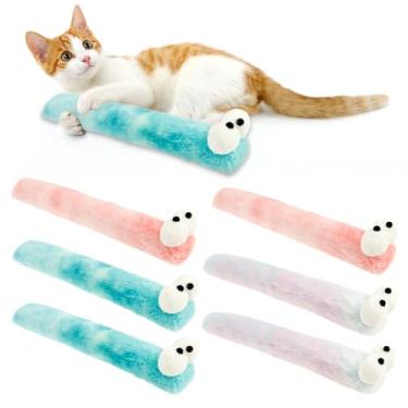 Imagem de 7 peças de brinquedo kicker para gatos, brinquedos de erva de gato, brinquedo de gatinho de mamilo de gato, travesseiros macios para gatos, brinquedo interativo para brincadeiras e exercícios internos