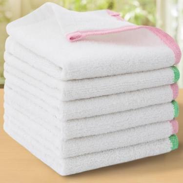 Imagem de Toalhas de bar para algodão de cozinha, conjunto de 6 panos de limpeza, 30,5 x 30,5 cm - 100% algodão | Sem odor | 500 g/m2 | Absorver | panos de prato macios e laváveis para cozinha, panos de banho
