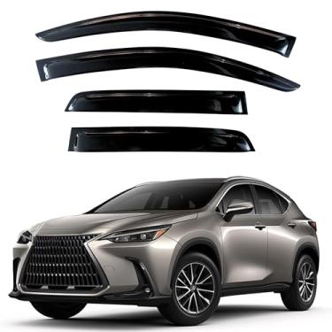 Imagem de KPY Protetor de chuva compatível com Lexus NX250 NX350 NX350h NX450h+ 2022-2024, 4 peças viseira de janela lateral defletores de ventilação estilo fita adesiva, 2022 2023 2024