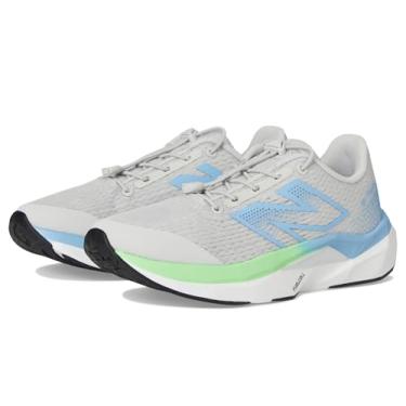 Imagem de New Balance Tênis de corrida unissex infantil FuelCell Propel V5 Bungee, Matéria cinza/céu elétrico/jade elétrico, 16