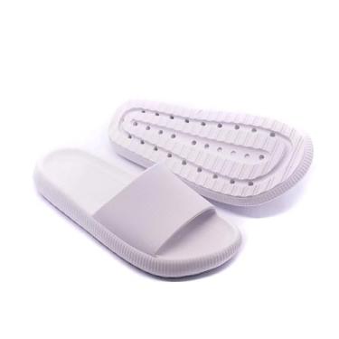 Imagem de Chinelo Slide Nuvem Feminino, Ortopédico, Coral, EVA, Confortável, Flexível, Solado Largo com Perfuros, Uso Diário (Branco, BR, Adulto, Faixa Numérico, 33, 34)