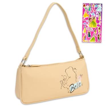 Imagem de Disney Bolsa A Bela e a Fera para Adultos Pacote com Bolsa Bela 23 cm para Mulheres Plus Adesivos | Conjunto de Bolsa de Ombro Bela