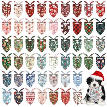 Imagem de Bandanas para cães de Natal a granel fantasia de natal para animais de estimação roupa de cachorro roupa lavável para férias cachecol de cabeça triangular bandanas babadores de cachorro para meninas e