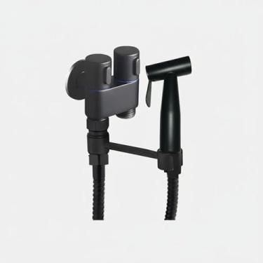 Imagem de Ducha Higiênica Metal Black C/Registro 2 Saídas C/Suporte