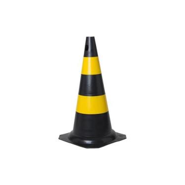 Imagem de Cone Para Sinalização Preto/Amarelo 75cm Marca Conversão - MARCA CONVE