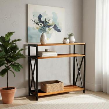 Imagem de Aparador Sala Madeira maciça Nichos Organizar Decoração Cozinha 100cm