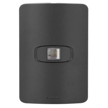 Imagem de Conjunto 1 Tomada Rede Rj45 - Alumbra Gracia Black Maxx