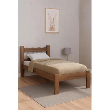 Imagem de Cama Solteiro Madeira Maciça para Colchão 78/88 x 188cm Madri Multimóveis Cr4141 Imbuia
