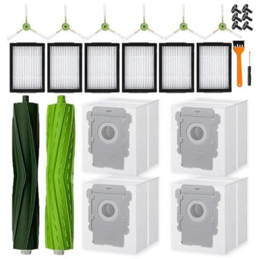 Imagem de Peças de reposição para aspirador de pó iRobot Roomba i3 i3+ i7 i7+ i4+ i5 i5+ j5 j5+ i6 i6+ i8 i8+ i2 J7 E5 E6 E7 I&J&E Series, 1 escova de rolo, 6 filtros, 6 escovas laterais, 4 sacos de poeira