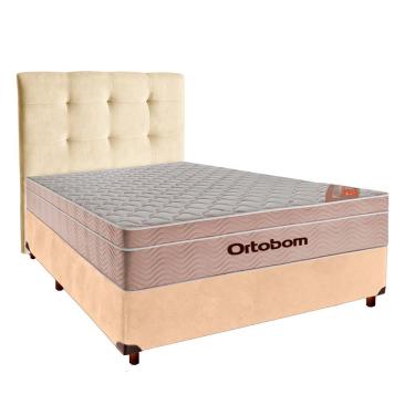 Imagem de Kit Cama Box + Cabeceira + Colchão Casal Molas Ensacadas - Airtech - Ortobom