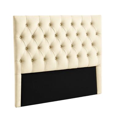 Imagem de Cabeceira Estofada Luna Queen Casal Veludo 138x136 Rosa Nature