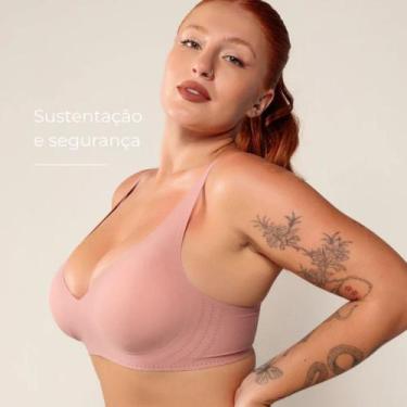 Imagem de Sutiã Comfort SLIM Confortável Sem Aro Bojo Flexível Fita UP, Rose, G 