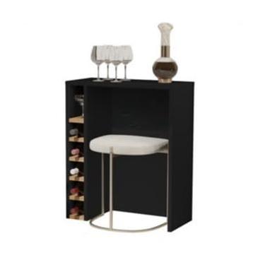 Imagem de Aparador Sala Moderno Adega Bar Para Cervejeira - Cores (4008 Preto Com Nature)