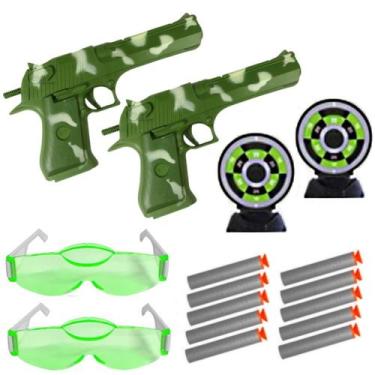 Imagem de Kit 2 Pistolas de Brinquedo Lançador Camuflado Exército Infantil - Bar