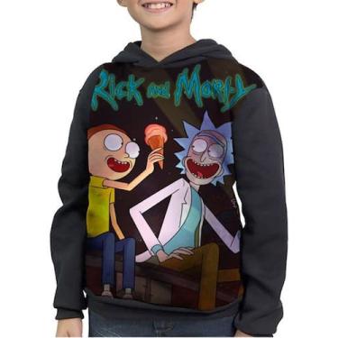 Imagem de Casaco Moletom Infantil Rick And Morty Tomando Sorvete - smoke, Preto,