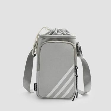 Imagem de Bolsa tiracolo térmica para copo de água, bolsa feminina portátil de ombro único, viagem, corrida, academia essencial