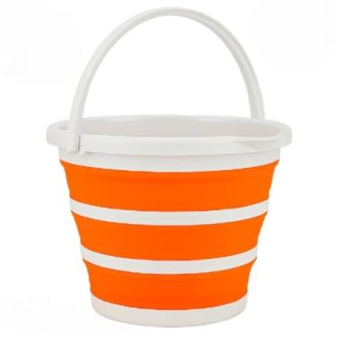 Imagem de Balde Retratil, Balde Retrátil Dobrável Flexível Versátil com Alça 13 Litros(Laranja)