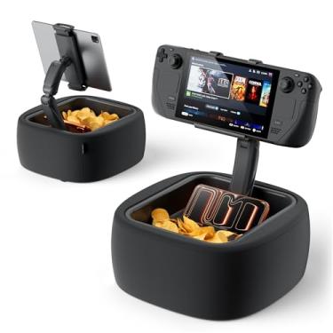 Imagem de LULULOOK Travesseiro de jogos para deck a vapor e tablet de 12 a 37 cm, suporte de travesseiro Kindle com gravidade zero compatível com acessórios de deck a vapor (lavável na máquina)