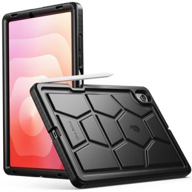 Imagem de Poetic Capa TurtleSkin para Samsung Galaxy Tab S11 (versão 2025) 11 polegadas com suporte para S Pen, capa protetora de silicone resistente à prova de choque para crianças, preta