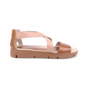 Imagem de Sandália Andacco Flatform Bonnie em Couro Alfa Caramelo-Feminino