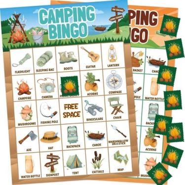 Imagem de Jogo de bingo Fancy Land Camping para crianças de 24 jogadores ao ar l