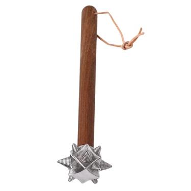 Imagem de Luocute Martelo de Bola Espinhosa, Polimento Preciso de Aço Inoxidável Resistente, Cabo de Madeira Antiderrapante à Prova de Choque, para Construção, Jardinagem, Ferramenta de Carro,