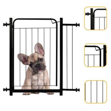 Imagem de Portão Pet Cães Cachorro Bebê Extensivo 80 Até 85Cm - Itagold, Preto