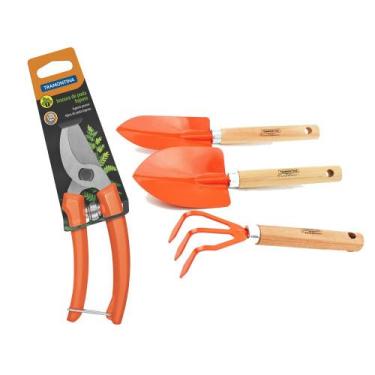 Imagem de Kit Jardinagem 4pcs Tramontina Jogo Jardim Conjunto Com Pá Ancinho Tes