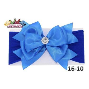 Imagem de 1 Faixa Cabelo Meia Seda Bebe Laços Headband  - Mundo das Meninas, Azu
