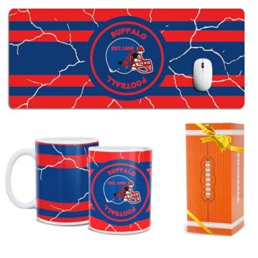 Imagem de Caneca de café para fãs de futebol e tapete de mesa grande para mesa com tema de búfalo, loja de fãs, homens, mulheres, roupas esportivas, lembranças, decoração, Bill Team, Bf, namorado, novidade