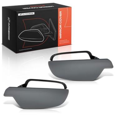 Imagem de A-Premium 2 peças de tampas de espelho retrovisor do lado do motorista e do passageiro - Compatível com Audi A4, S4, A5, A4 Quattro, A5 Quattro, S5, RS5 - Cinza preparado, com orifício de seta, sem