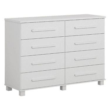 Imagem de Cômoda San Marino 8 Gavetas Branco - Leifer Móveis
