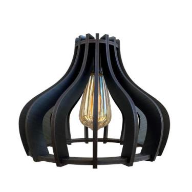 Imagem de Luminária De Teto Bivolt Sala Mesa Bancada Moscou 15H Preto - Caroá, E