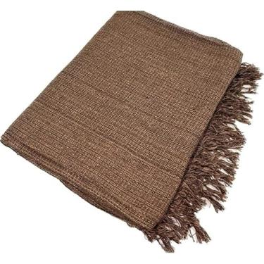 Imagem de Manta Para Sofa King Super Gigante 300x180cm Algodao Tipo Capa Decorativa Protetora (Marrom Escuro Mesclado)