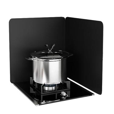 Imagem de Protetores contra respingos de cozinha, protetor contra respingos de óleo, protetor de respingos dobrável, barreira de óleo, protetor contra respingos de gordura, backsplash para fogão, aço carbono