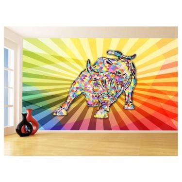 Imagem de Papel De Parede 3D Animais Pop Art Touro Bull 3,5M Pxa182 - Você Decor