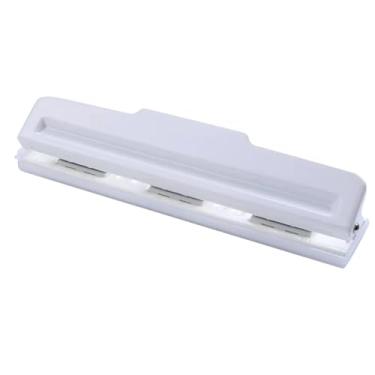 Imagem de QANYEGN Perfurador de 9 furos, perfurador de plástico com capacidade de 8 folhas, ferramenta de perfuração portátil para planejadores, pastas, papel a5 a6, notebook (Branca)