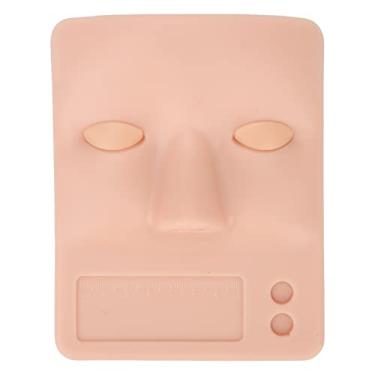 Imagem de Enxerto de cílios prática rosto manequim de silicone cabeça 3D realista ferramenta de treinamento de extensão de cílios para iniciantes profissionais portátil leve reutilizável (Cor de pele média)